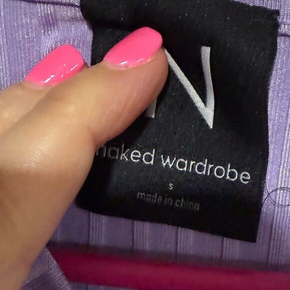 NEW Naked Wardrobe Purple Halter Sheath Maxi Dress S - Picture 4 of 6